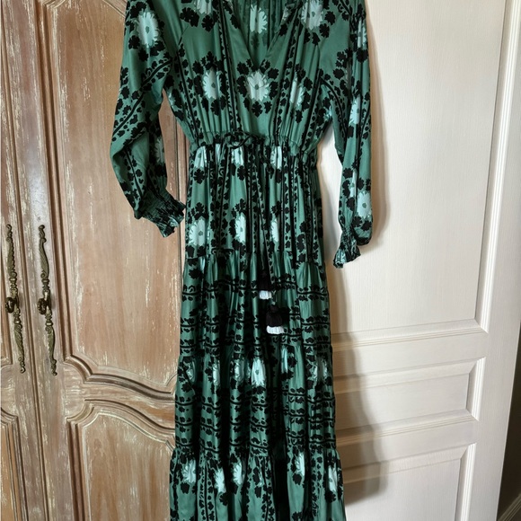 NWOT Anthropologie Omika Rivera Midi dress in emerald - Picture 5 of 6